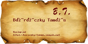 Böröczky Tamás névjegykártya