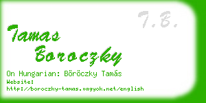 tamas boroczky business card